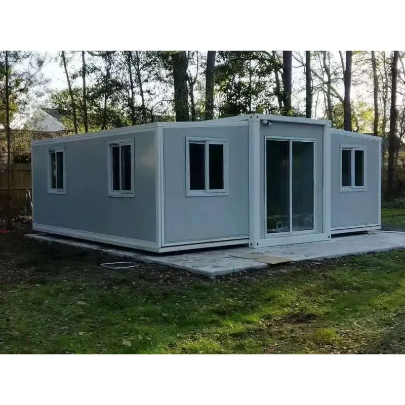 Uitbreidbaar geprefabriceerd huis met dubbele vleugels